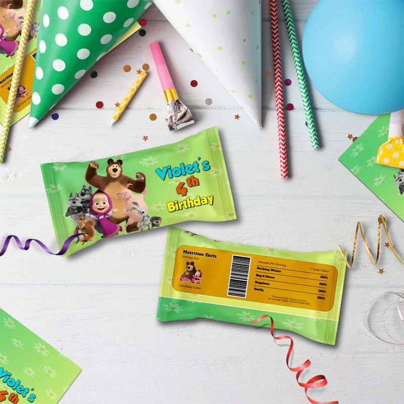 Masha and the Bear Birthday Decorations, Masha Party Supplies, Masha Themed, Masha Digital Template, Editable Masha and the Bear Image SVG PNG