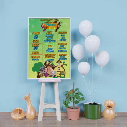 Masha and the Bear Birthday Decorations, Masha Party Supplies, Masha Themed, Masha Digital Template, Editable Masha and the Bear Image SVG PNG