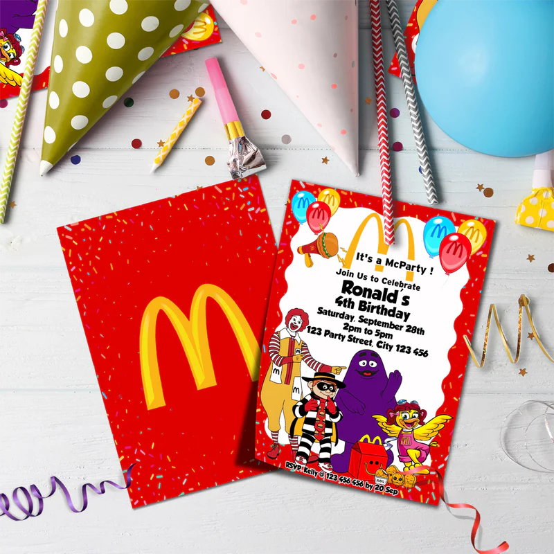McDonalds Birthday Decorations, Big Mac Party Supplies, McDonalds Themed, McDonalds Digital Template, Editable McDonalds Image SVG PNG