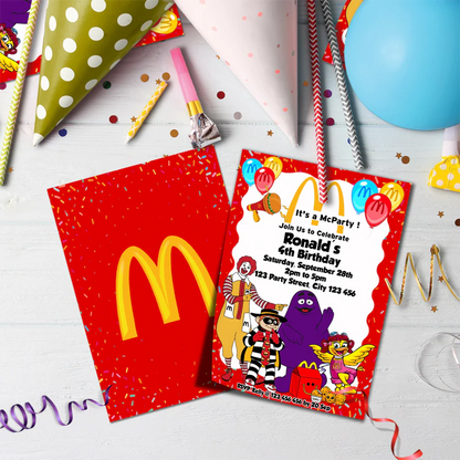 McDonalds Birthday Decorations, Big Mac Party Supplies, McDonalds Themed, McDonalds Digital Template, Editable McDonalds Image SVG PNG