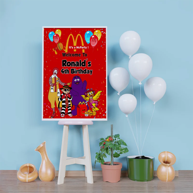 McDonalds Birthday Decorations, Big Mac Party Supplies, McDonalds Themed, McDonalds Digital Template, Editable McDonalds Image SVG PNG