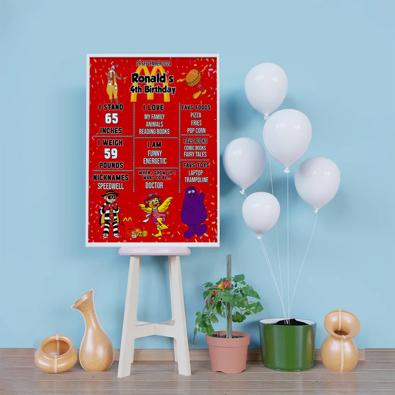 McDonalds Birthday Decorations, Big Mac Party Supplies, McDonalds Themed, McDonalds Digital Template, Editable McDonalds Image SVG PNG