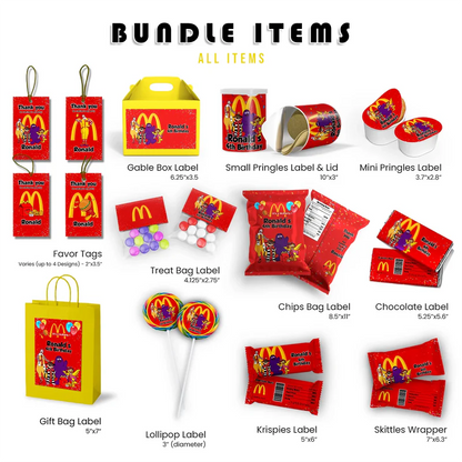 McDonalds Birthday Decorations, Big Mac Party Supplies, McDonalds Themed, McDonalds Digital Template, Editable McDonalds Image SVG PNG