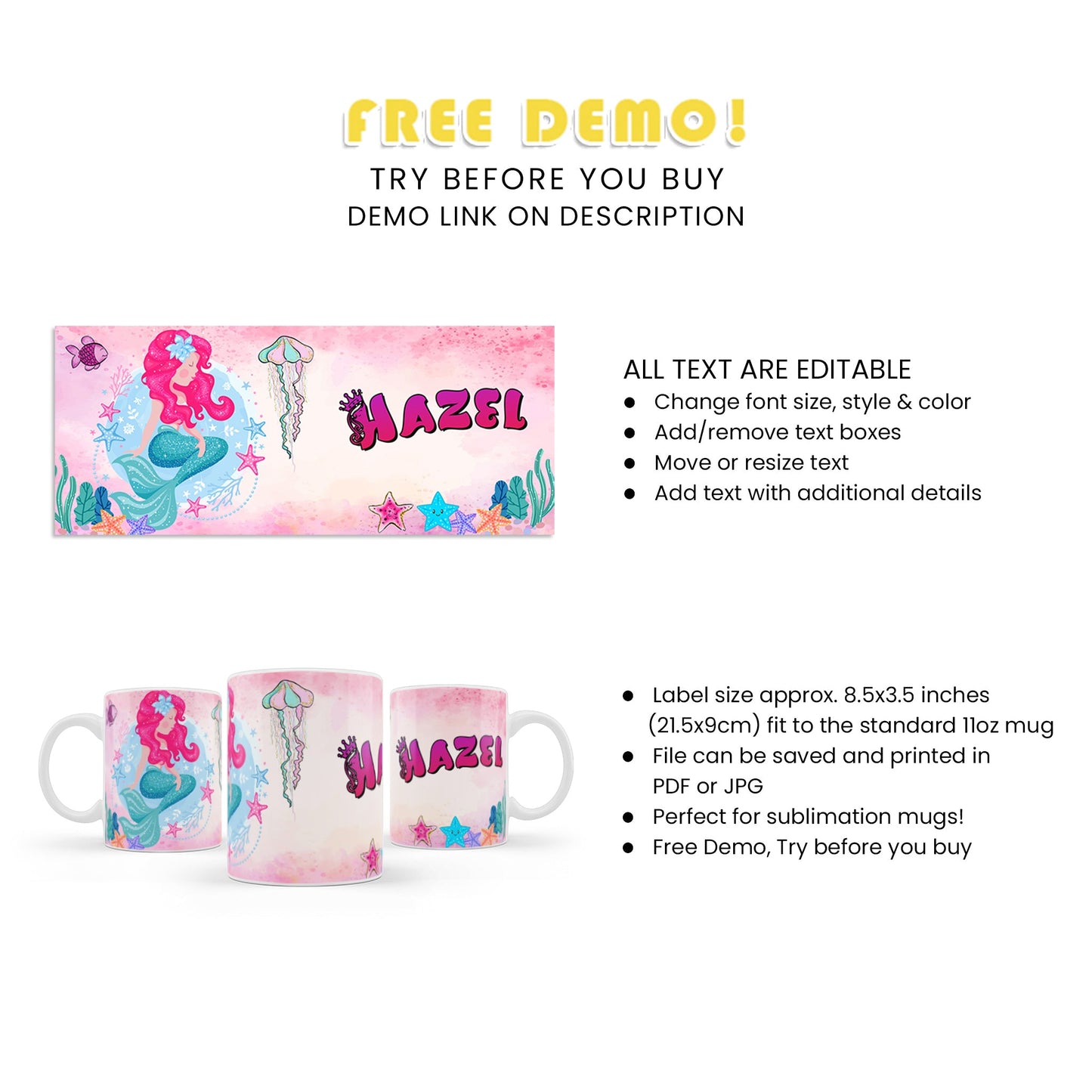 Enjoy Your Favorite Beverage with Our Mermaid Sublimation Mug