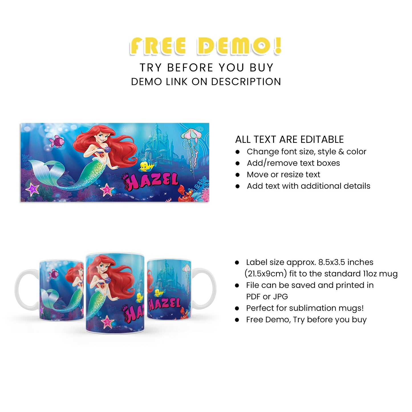 Enjoy Your Favorite Beverage with Our Mermaid Sublimation Mug