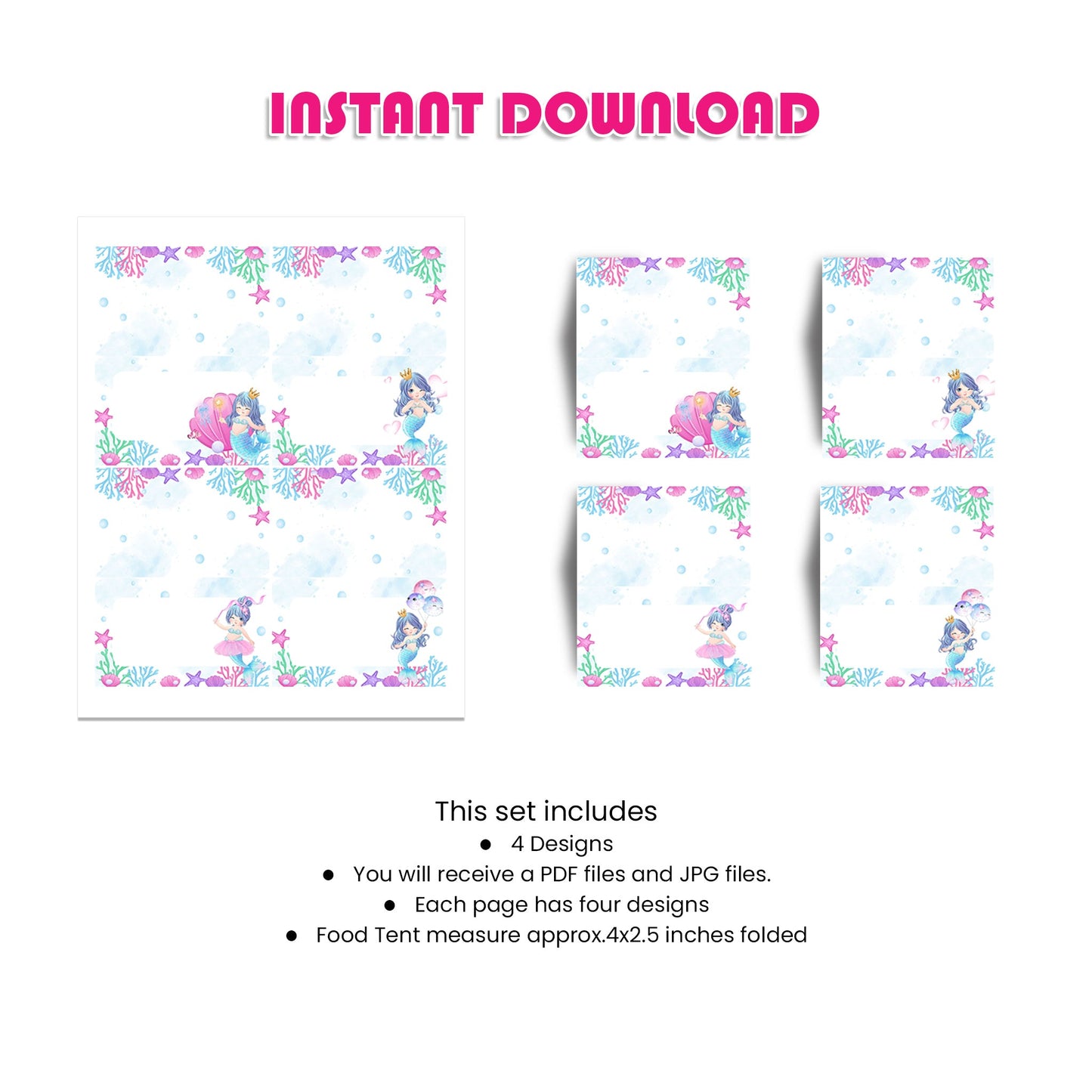 Mermaid Food Cards - Add a Splash of Fun to Your Party Table