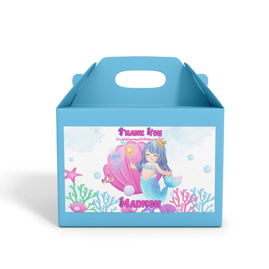 Treat box label with mermaid design