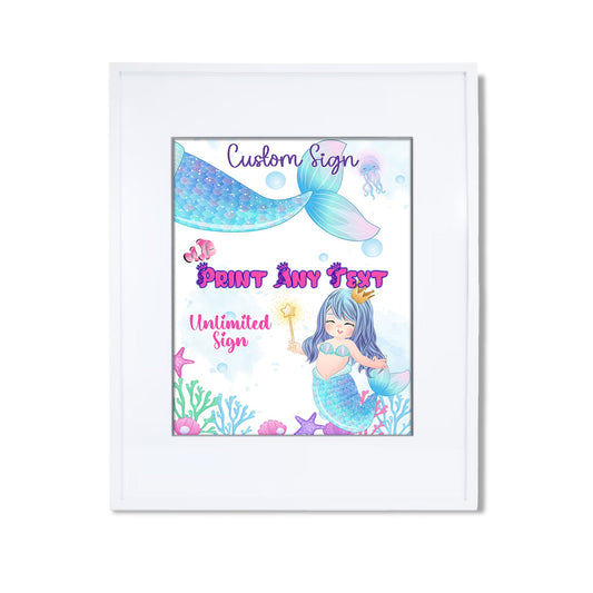 Custom sign featuring mermaid design