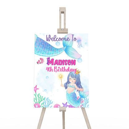 Welcome sign with mermaid theme