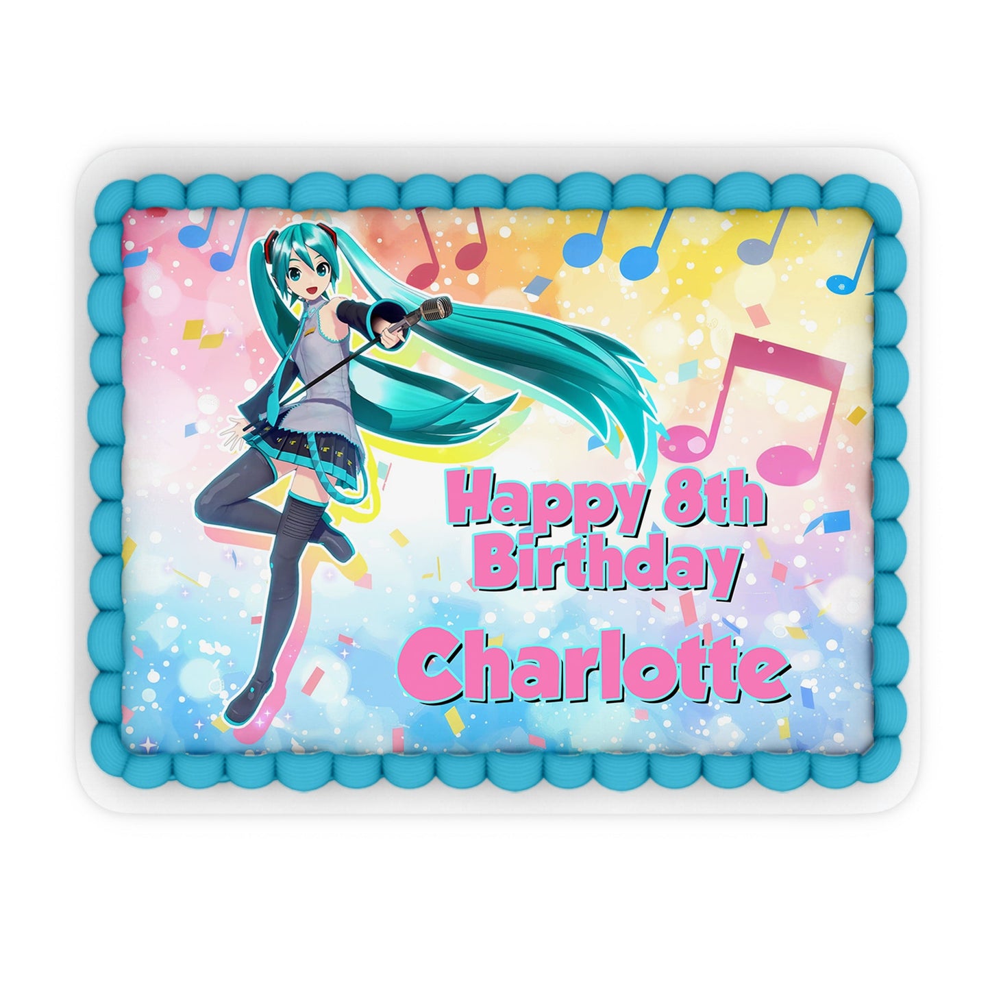 Hatsune Miku Personalized Edible Sheet Cake Images