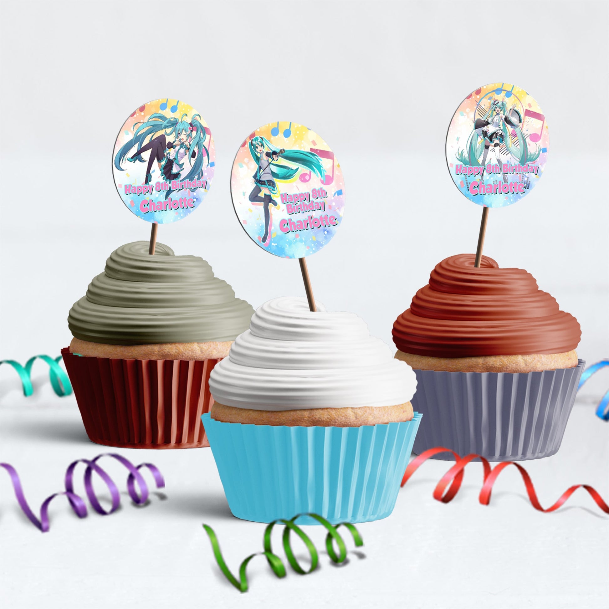 Hatsune Miku Birthday Decorations, CV01 Party Supplies, Miku Vocaloid software Themed, Hatsune Miku Expo Digital Template, Editable Hatsune Miku Image SVG PNG