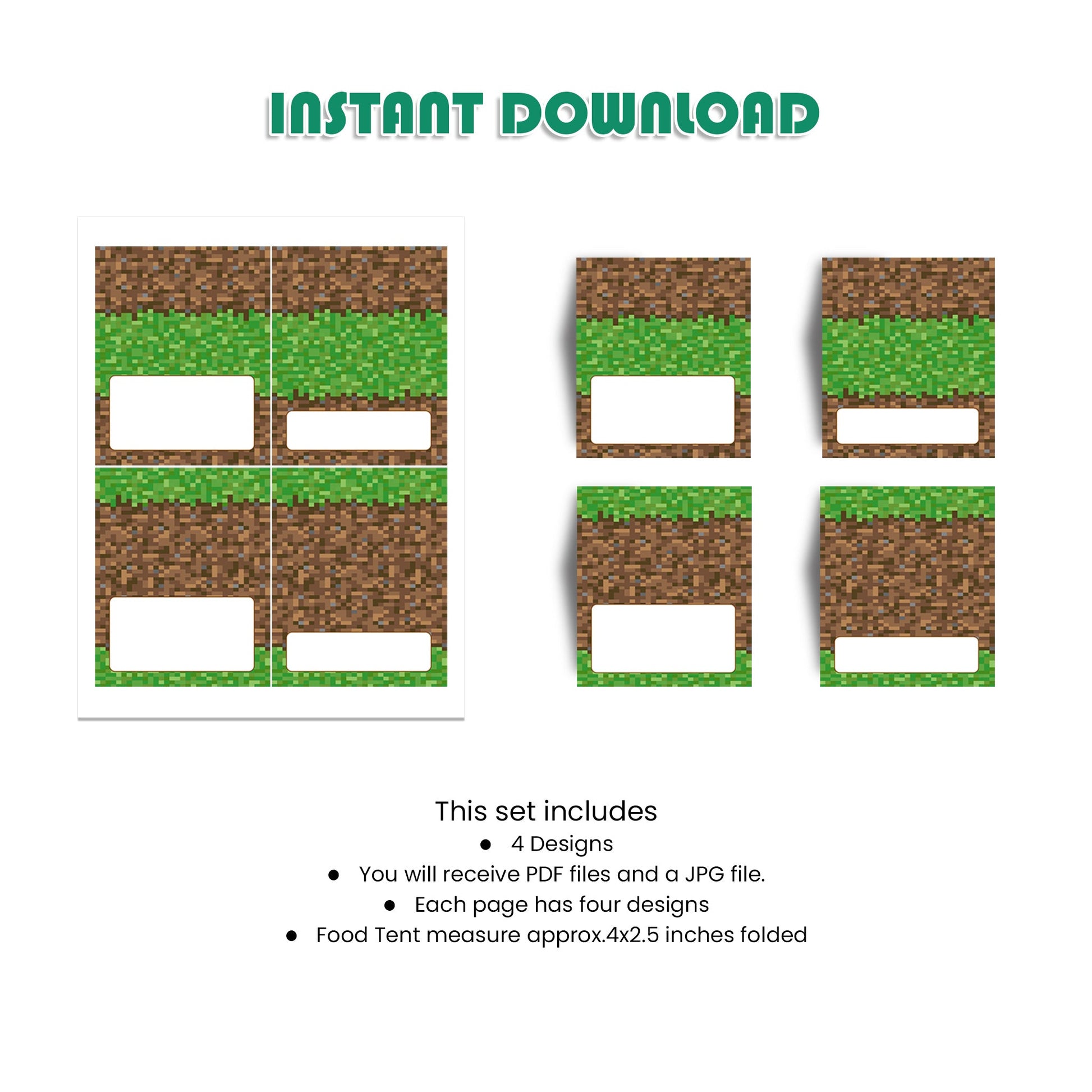 Minecraft Food Tents/Food Cards : Add a Fun Gaming Element to Your Par ... Minecraft Food Tents/Food Cards : Add a Fun Gaming Element to Your Par ...