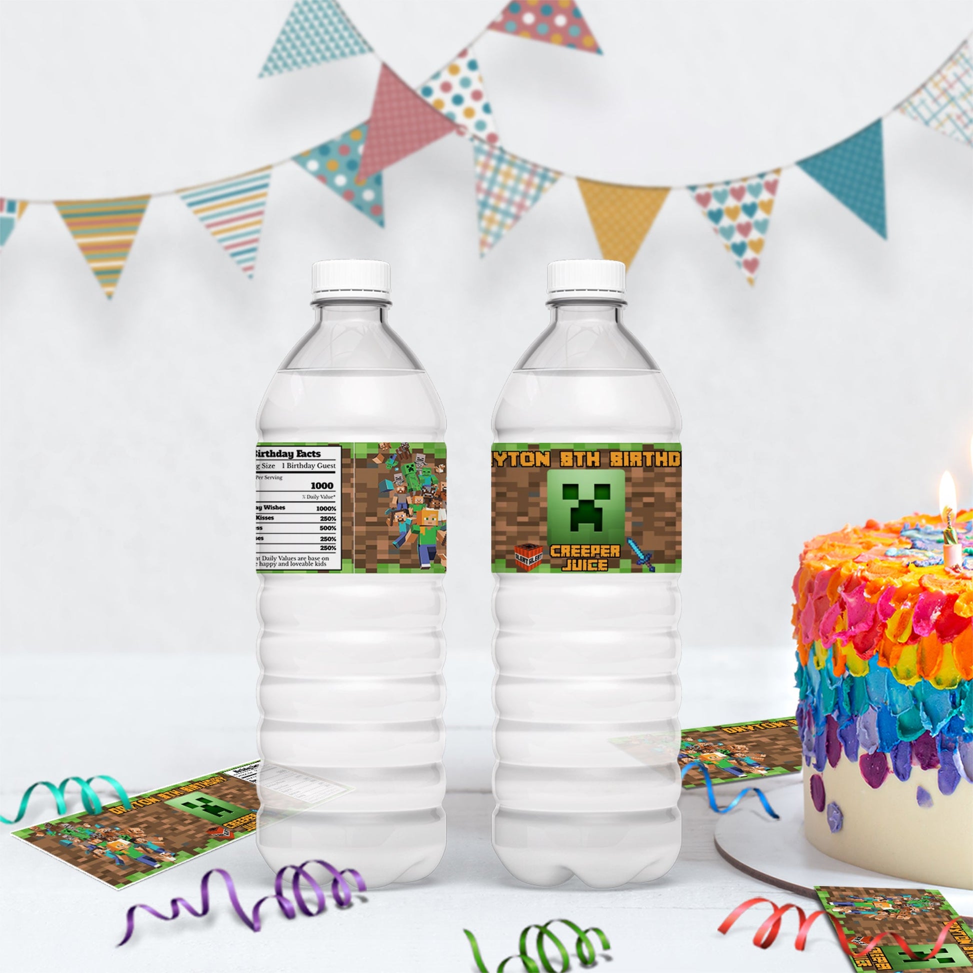 Stay Hydrated with Minecraft Water Bottle Label : A Refreshing Party F ...