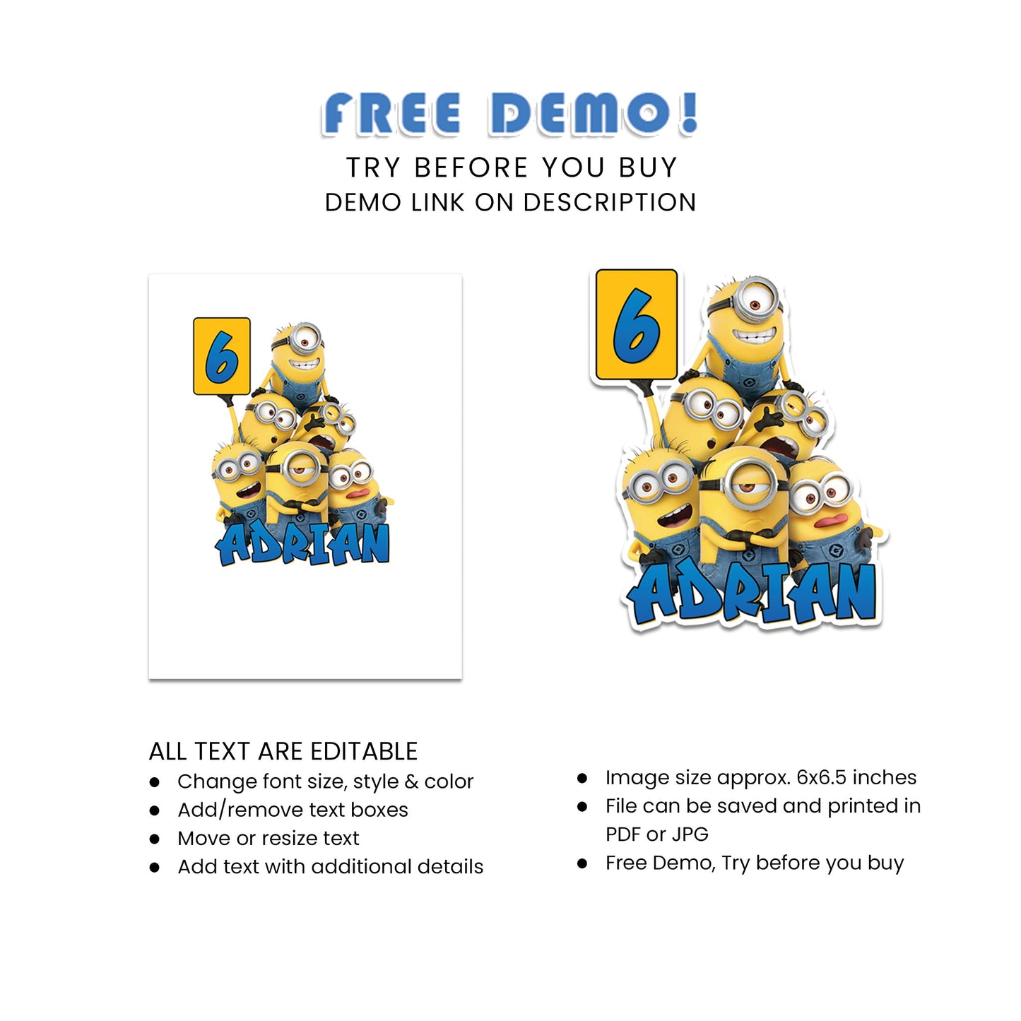 Celebrate with Minion Personalized Cake Toppers - Perfect for Birthday Parties