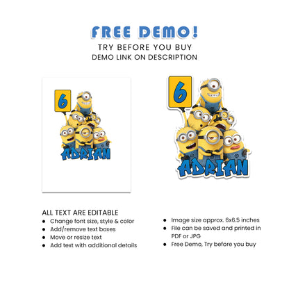 Celebrate with Minion Personalized Cake Toppers - Perfect for Birthday Parties