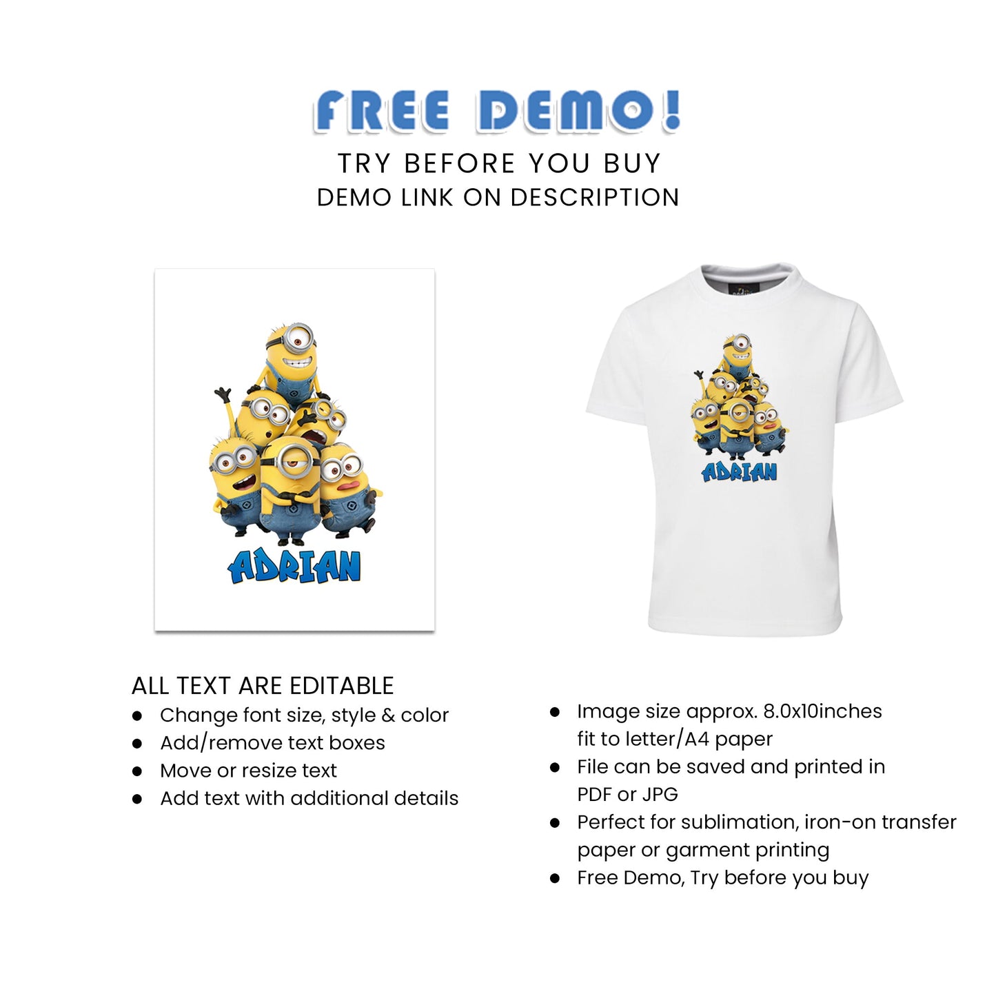 Show Your Style with Minion Sublimation T-Shirt