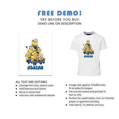 Show Your Style with Minion Sublimation T-Shirt