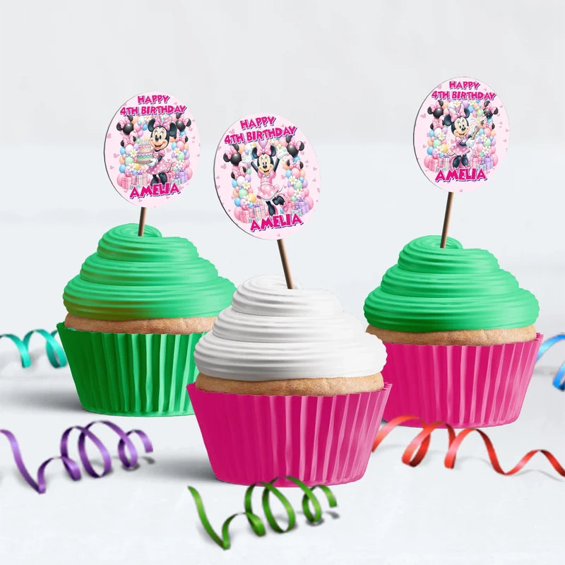 Minnie Mouse Birthday Decorations, Disney Party Supplies, Minnie & Mickey Themed, Minnie Digital Template, Editable Minnie Mouse Image SVG PNG