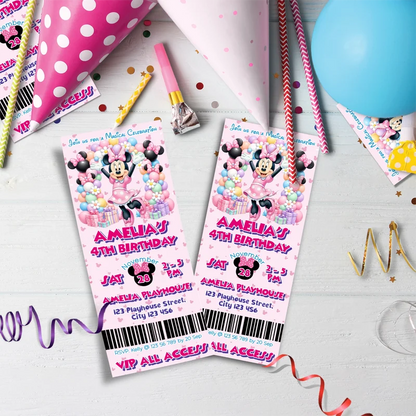 Minnie Mouse Birthday Decorations, Disney Party Supplies, Minnie & Mickey Themed, Minnie Digital Template, Editable Minnie Mouse Image SVG PNG