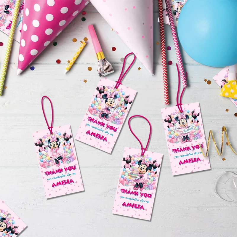 Minnie Mouse Birthday Decorations, Disney Party Supplies, Minnie & Mickey Themed, Minnie Digital Template, Editable Minnie Mouse Image SVG PNG