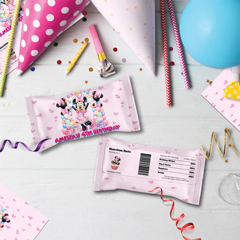 Minnie Mouse Birthday Decorations, Disney Party Supplies, Minnie & Mickey Themed, Minnie Digital Template, Editable Minnie Mouse Image SVG PNG