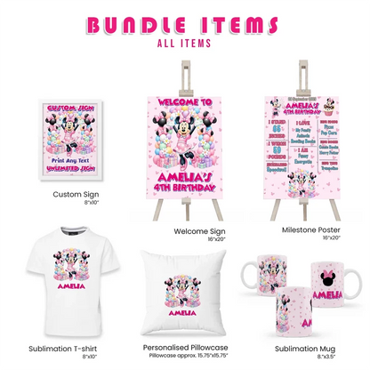 Minnie Mouse Personalized Party Pack Bundle Printable Digital Download