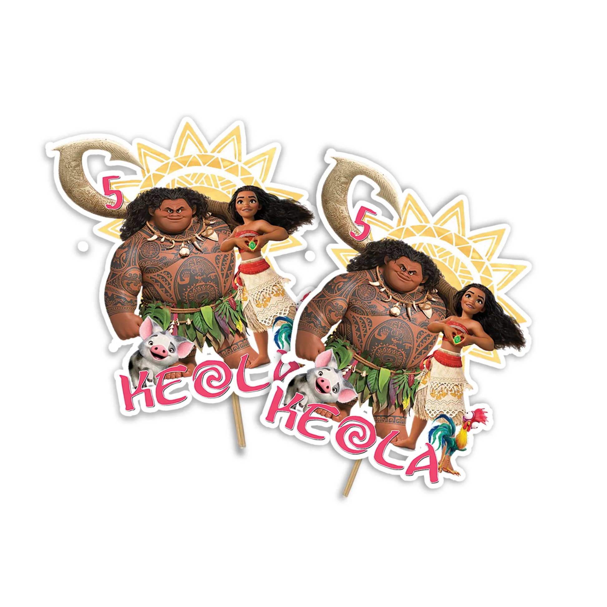 Moana 2 Personalized Cake Toppers for Birthday Decoration