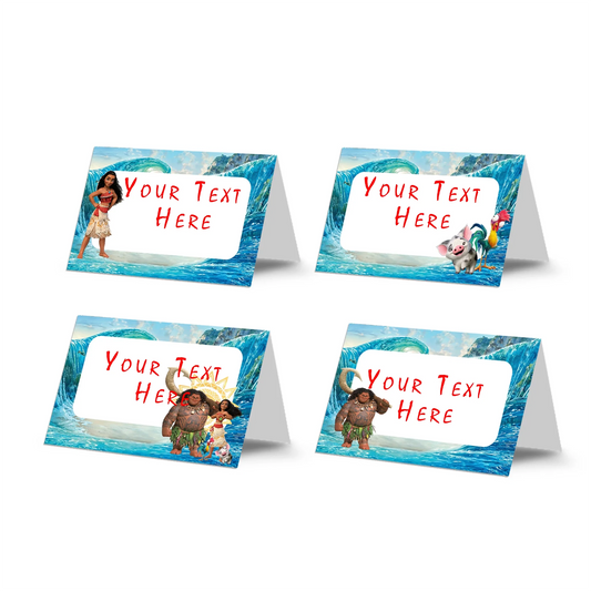 Moana 2 Food Cards for buffet and dessert tables