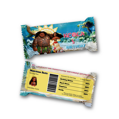 Moana 2 Rice Krispies Treats & Candy Bar Label for Birthday Treats