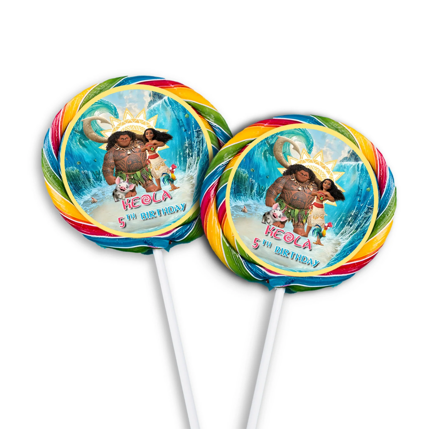 Moana 2 Lollipop Label for Personalized Party Treats