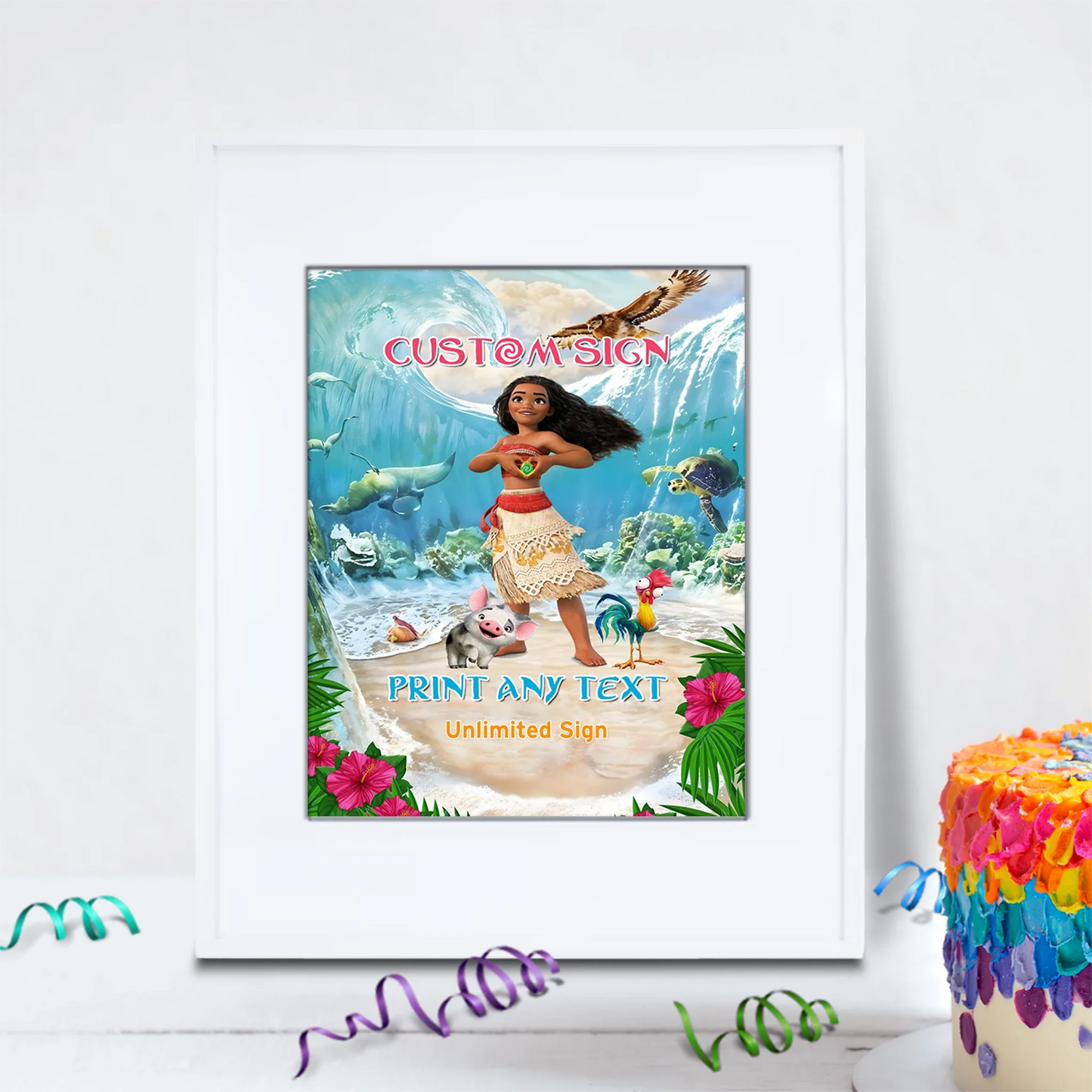 Moana Birthday Decorations, Polynesian Girl Moana Party Supplies, Moana & Maui Themed, Moana 2 Digital Template, Editable Moana 2 Image SVG PNG