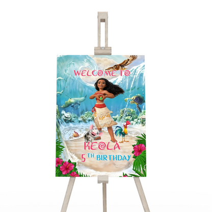 Moana 2 Welcome Sign for Themed Birthday entrance