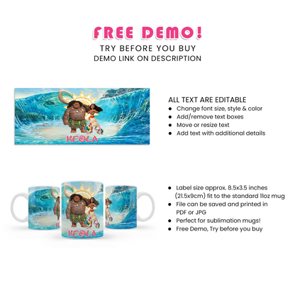 Moana Sublimation Mug - Unique Customizable Moana Mug