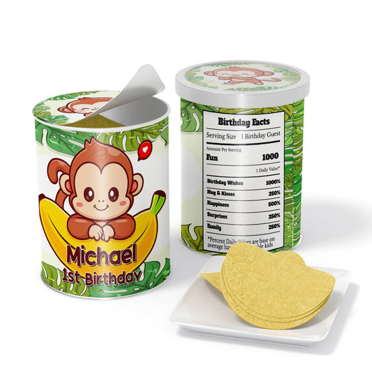 Custom Label for Small Pringles with Monkey Theme