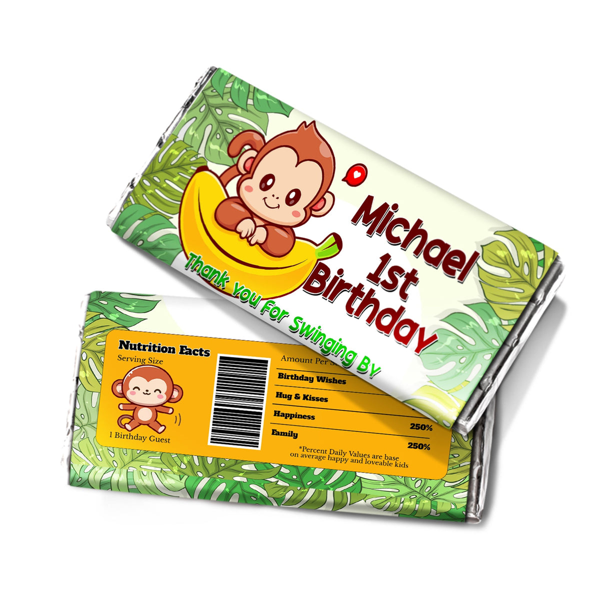 Monkey Labels Sweeten the Day with Little Monkey - Personalized Chocolate Labels ...