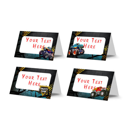 Monster Jam food cards for themed event table setups