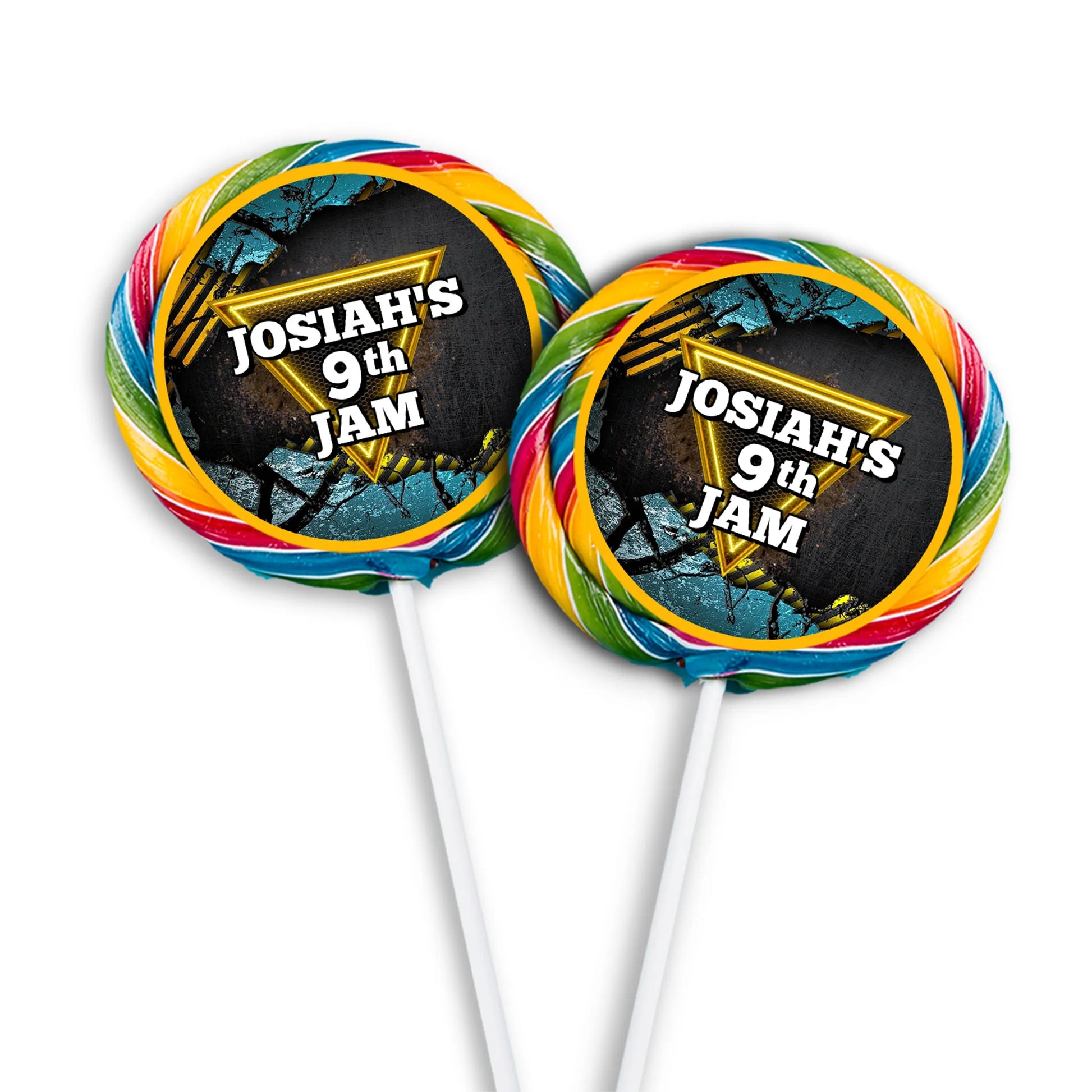 Monster Jam lollipop label for themed candy decorations