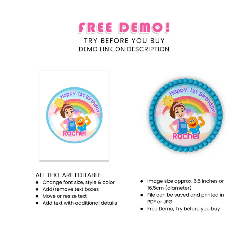 Ms Rachel Toddler Learning Icing Sheet Cake Images Printable