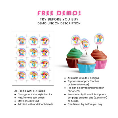 Ms Rachel Toddler Learning Cupcakes Toppers Personalized Party
