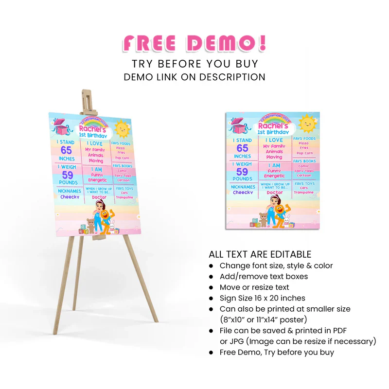 Ms Rachel Toddler Learning Milestone Poster Personalized