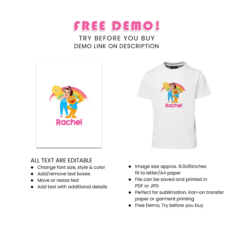 Ms Rachel Toddler Learning Sublimation T-Shirt Custom Birthday