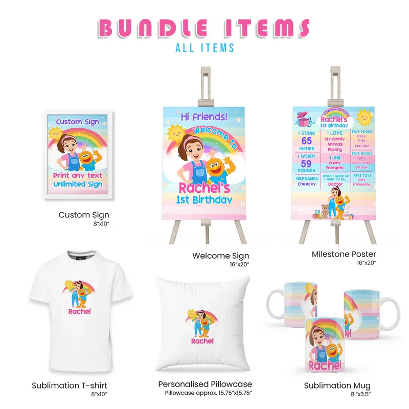 Ms Rachel Toddler Learning Party Pack Bundle Personalized Digital Template