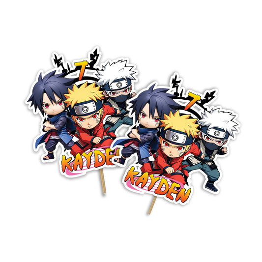 Naruto themed personalized cake toppers