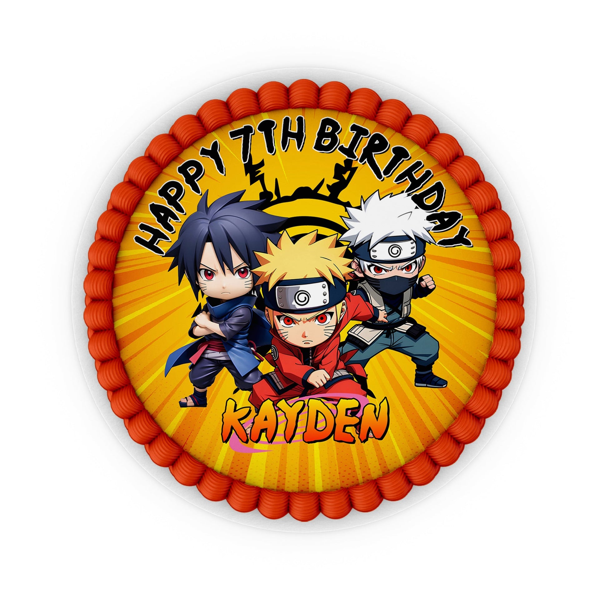 Round Naruto personalized edible sheet cake images