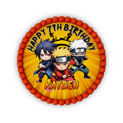 Round Naruto personalized edible sheet cake images