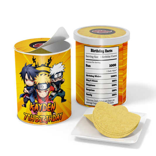 Naruto themed small Pringles label