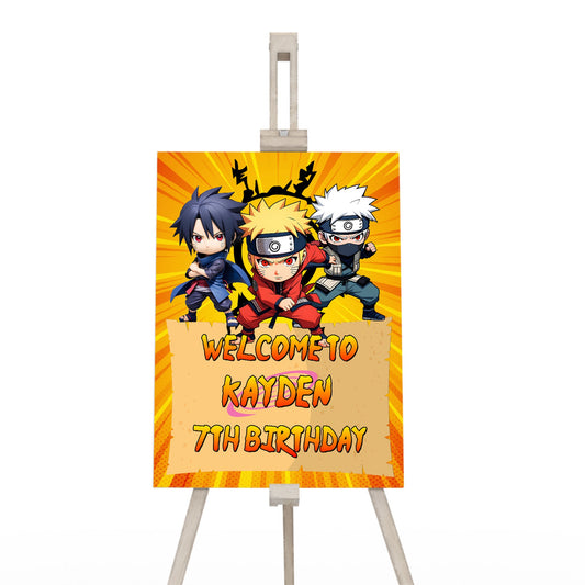 Naruto themed welcome sign