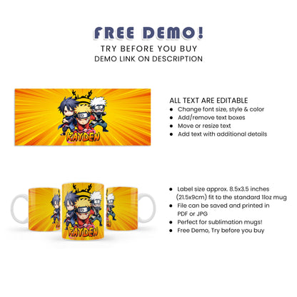 Naruto Sublimation Mug - Enjoy Your Favorite Beverage with Naruto