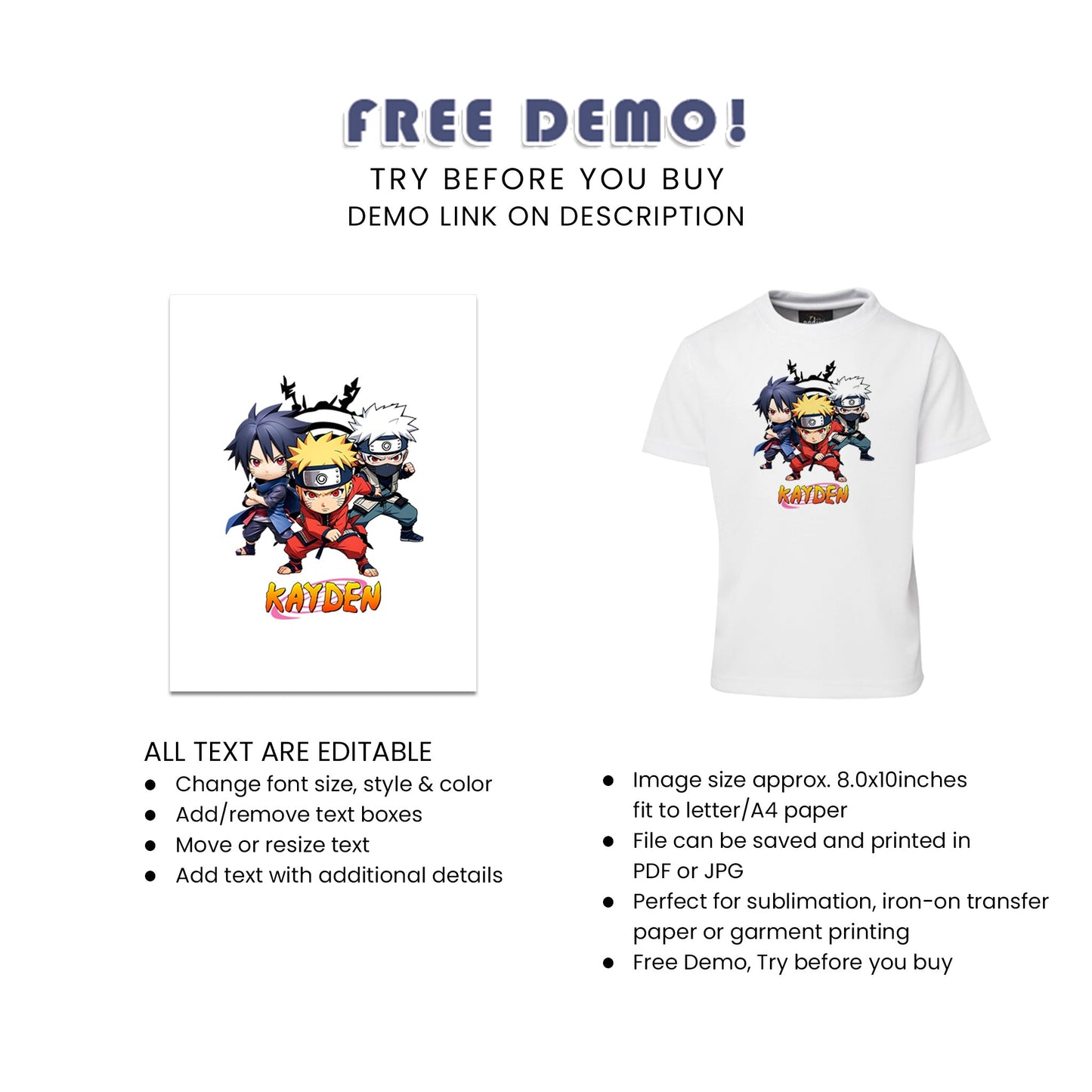 Naruto Sublimation T-Shirt - Show Off Your Love for Naruto