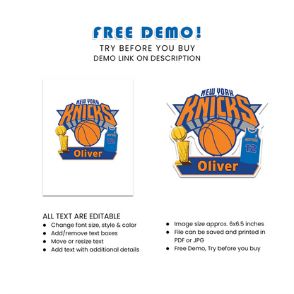 New York Knicks Personalized Cake Toppers Custom Birthday Party Decor